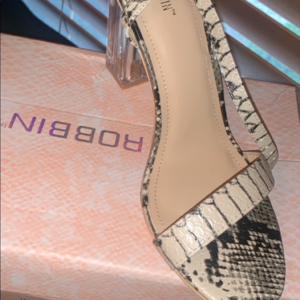 Snake Print Clear Heel
